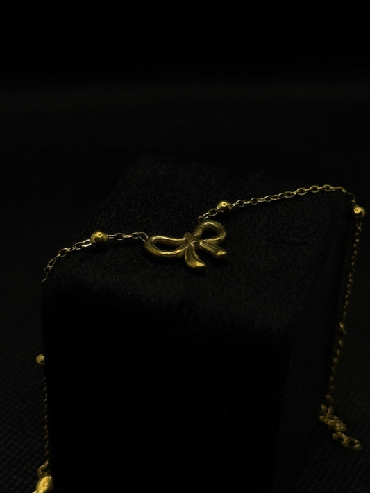 Golden Bow Charm Bracelet