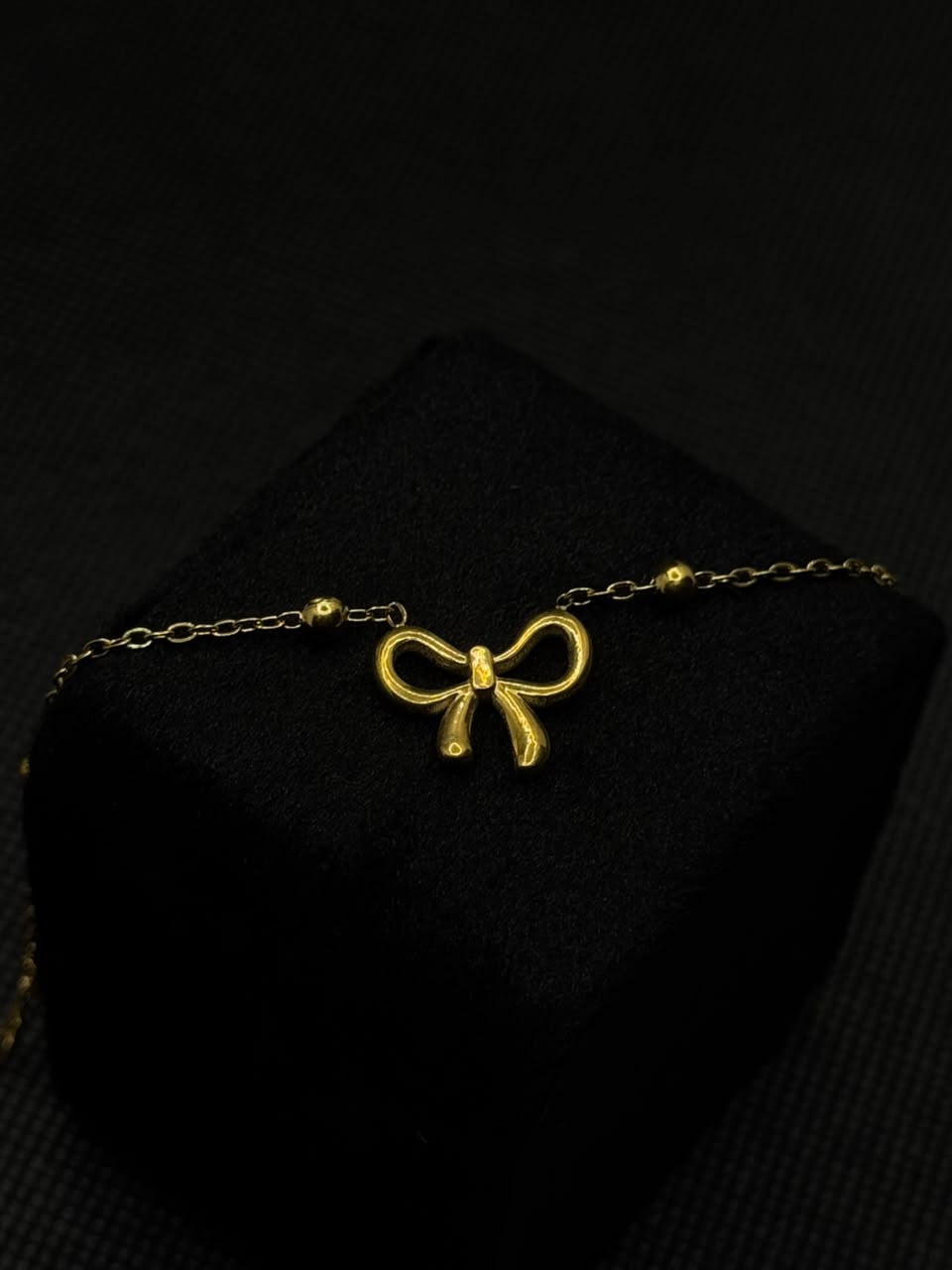 Golden Bow Charm Bracelet